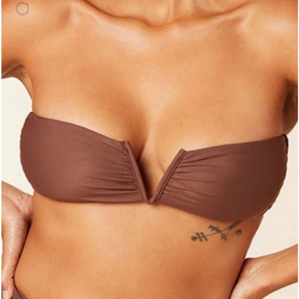 Andie Swim The Scala Top Swimwear Glossy Eco Nylon Beach Pool Vacation Resort L